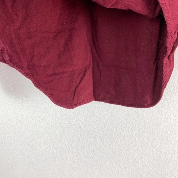 ST Johns Bay SJB Maroon Solid Flannel Button Down Long Sleeve Shirt Medium - Picture 6 of 7